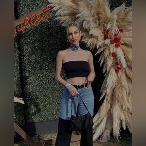 Blank NYC Colorblock Wide Leg Pant in Blue Lights